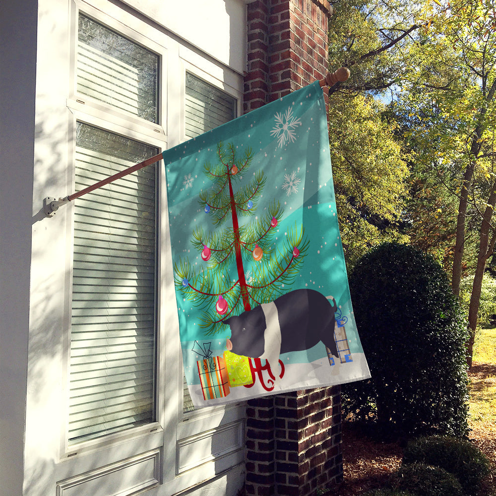 Hampshire Pig Christmas House Flag 28x40 Porch Sleeve Pole Decorative Outside Yard Banner Artwork Wall Hanging, Polyester