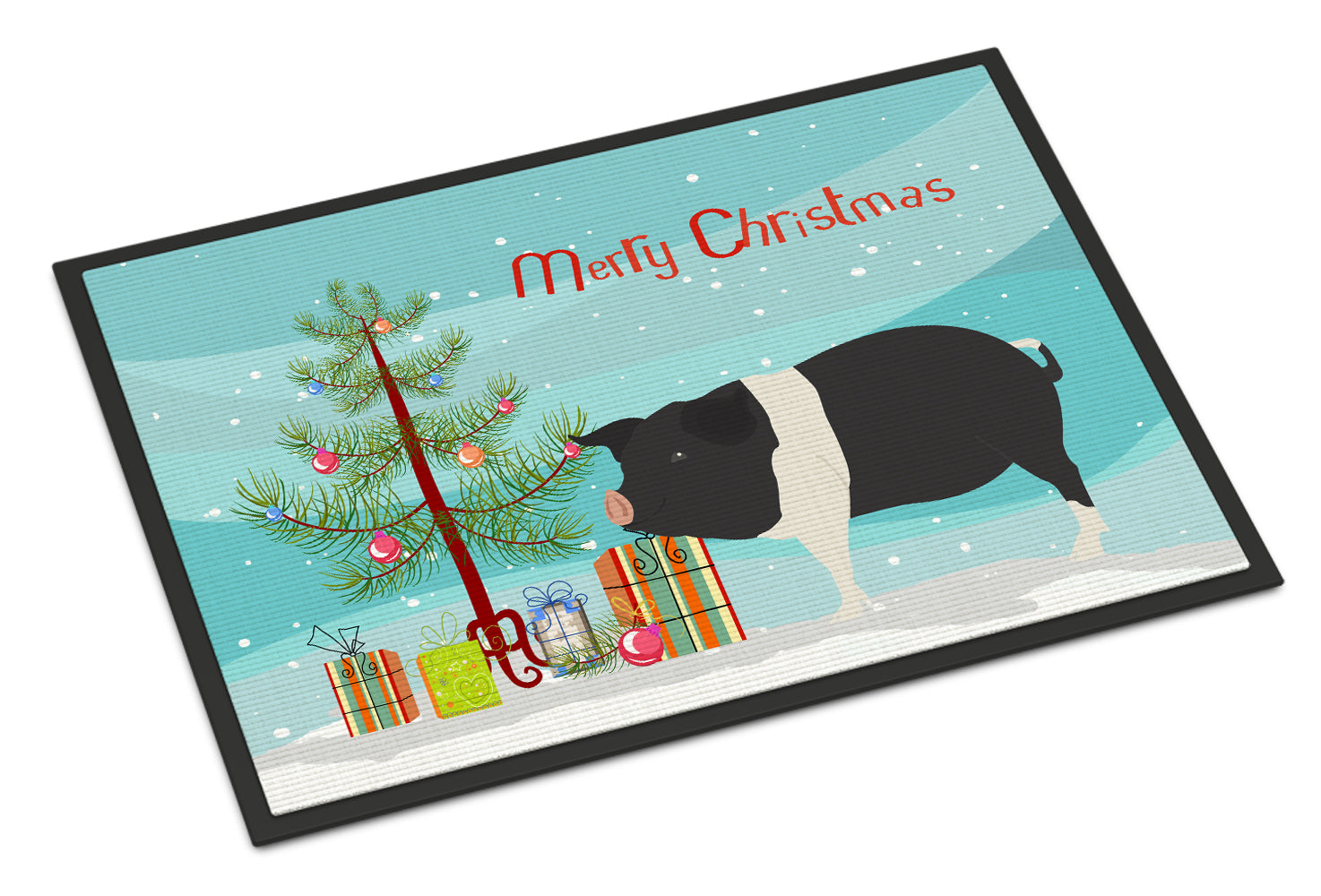 Hampshire Pig Christmas Doormat Indoor Outdoor 18H X 27W Front Door Mat Rugs for Entryway, Non Slip Washable