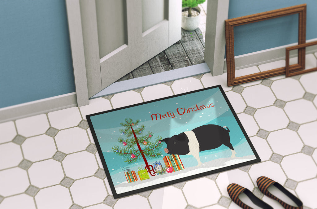 Hampshire Pig Christmas Doormat Indoor Outdoor 18H X 27W Front Door Mat Rugs for Entryway, Non Slip Washable