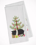 Hampshire Pig Christmas Kitchen Towel Set of 2 White Dish Towels Decorative Bathroom Hand towel for Hand, Face, Hair, Yoga, Tea, Dishcloth, 19 X 28", White