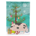 Gloucester Old Spot Pig Christmas House Flag 28x40 Porch Sleeve Pole Decorative Outside Yard Banner Artwork Wall Hanging, Polyester