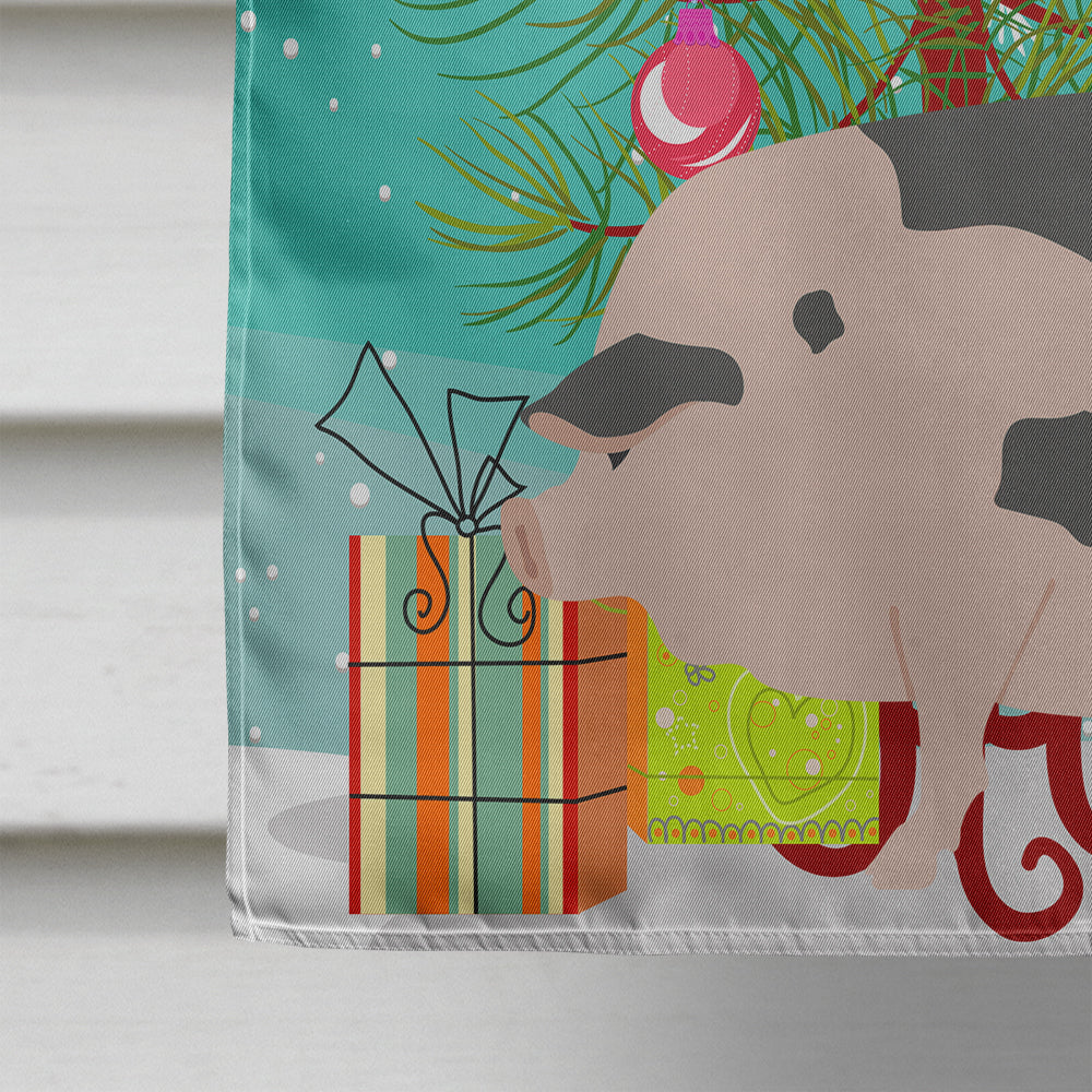 Gloucester Old Spot Pig Christmas House Flag 28x40 Porch Sleeve Pole Decorative Outside Yard Banner Artwork Wall Hanging, Polyester