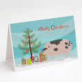 Gloucester Old Spot Pig Christmas Greeting Cards Pack of 8 Blank Cards with Envelopes Whimsical A7 Size 5x7