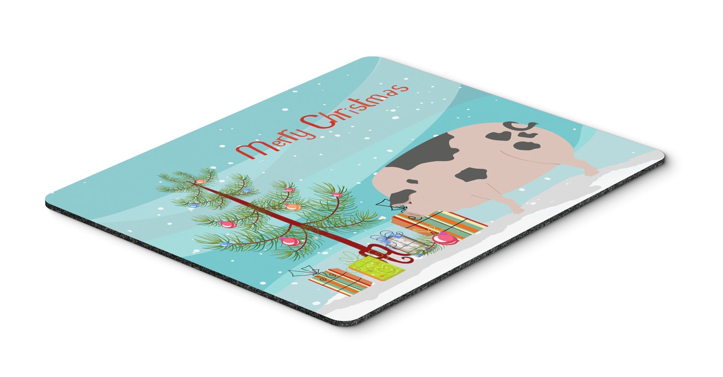 Gloucester Old Spot Pig Christmas Mouse Pad, Heat Resistant Trivet Hot Pad , Non Slip Rubber Desk Mat, Kitchen Counter Protector, Home Office Decor Gift