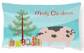 Gloucester Old Spot Pig Christmas Decorative Throw Pillow 12x16 Indoor Outdoor Accent Cushion, Fabric Cover with Insert for Sofa, Bed, Porch & Living Room