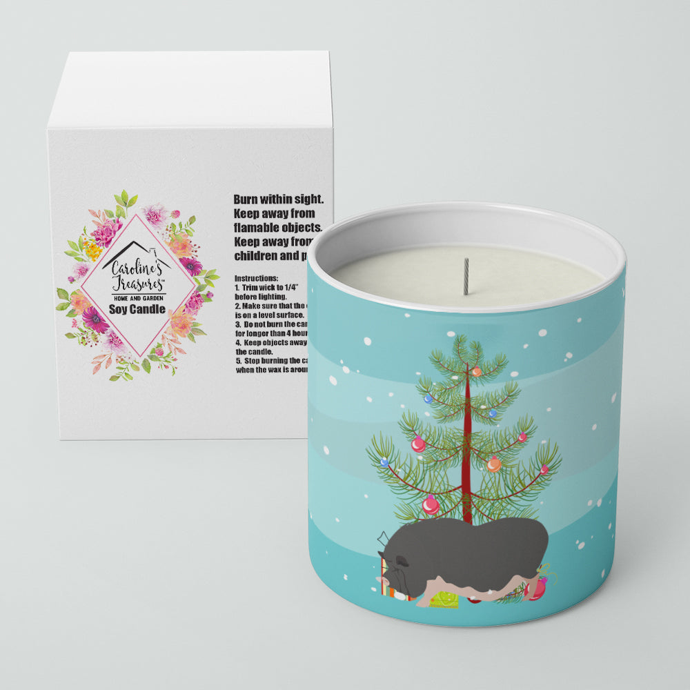 Vietnamese Pot-Bellied Pig Christmas Decorative Soy Candle Nature Soy Wax Essential Oil Home Decor Ideal for Bedroom Kitchen Bath Office Gift, 10 oz