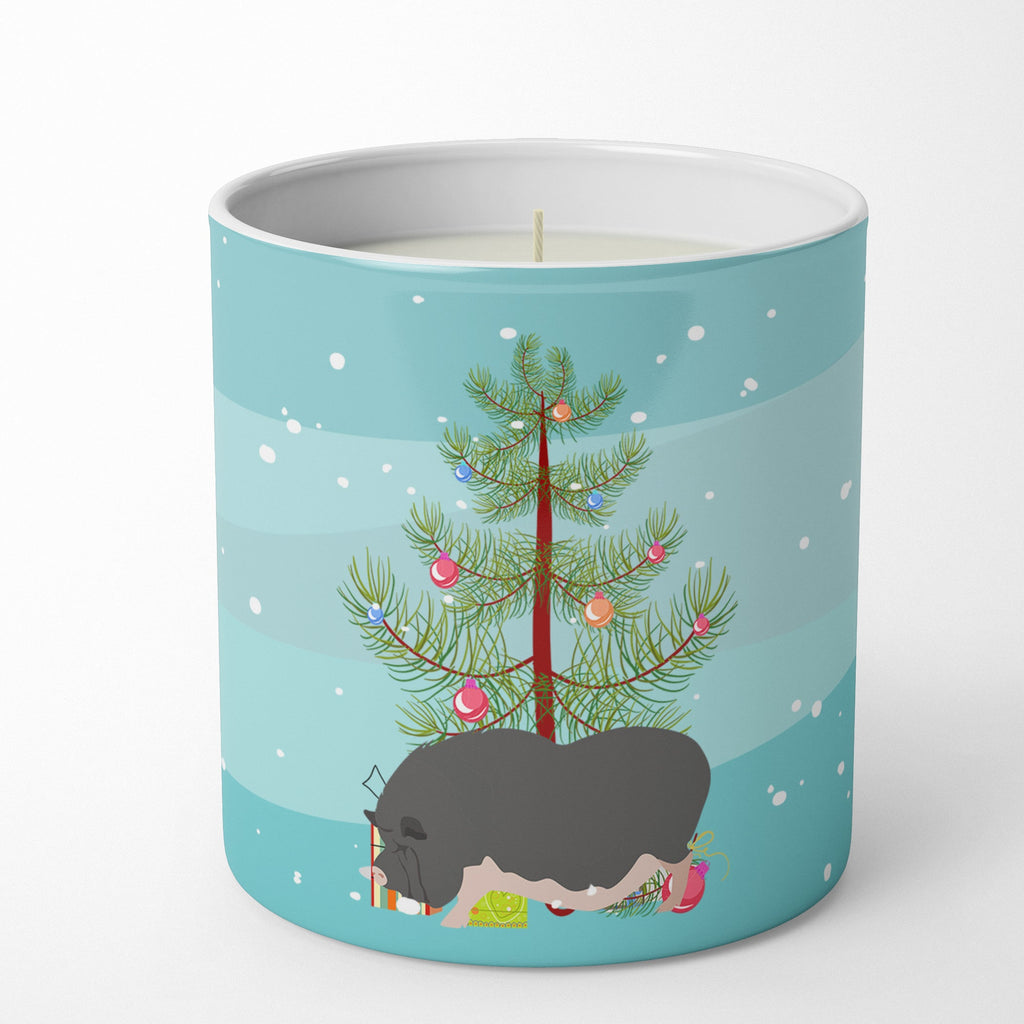 Vietnamese Pot-Bellied Pig Christmas Decorative Soy Candle Nature Soy Wax Essential Oil Home Decor Ideal for Bedroom Kitchen Bath Office Gift, 10 oz