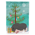 Vietnamese Pot-Bellied Pig Christmas House Flag 28x40 Porch Sleeve Pole Decorative Outside Yard Banner Artwork Wall Hanging, Polyester