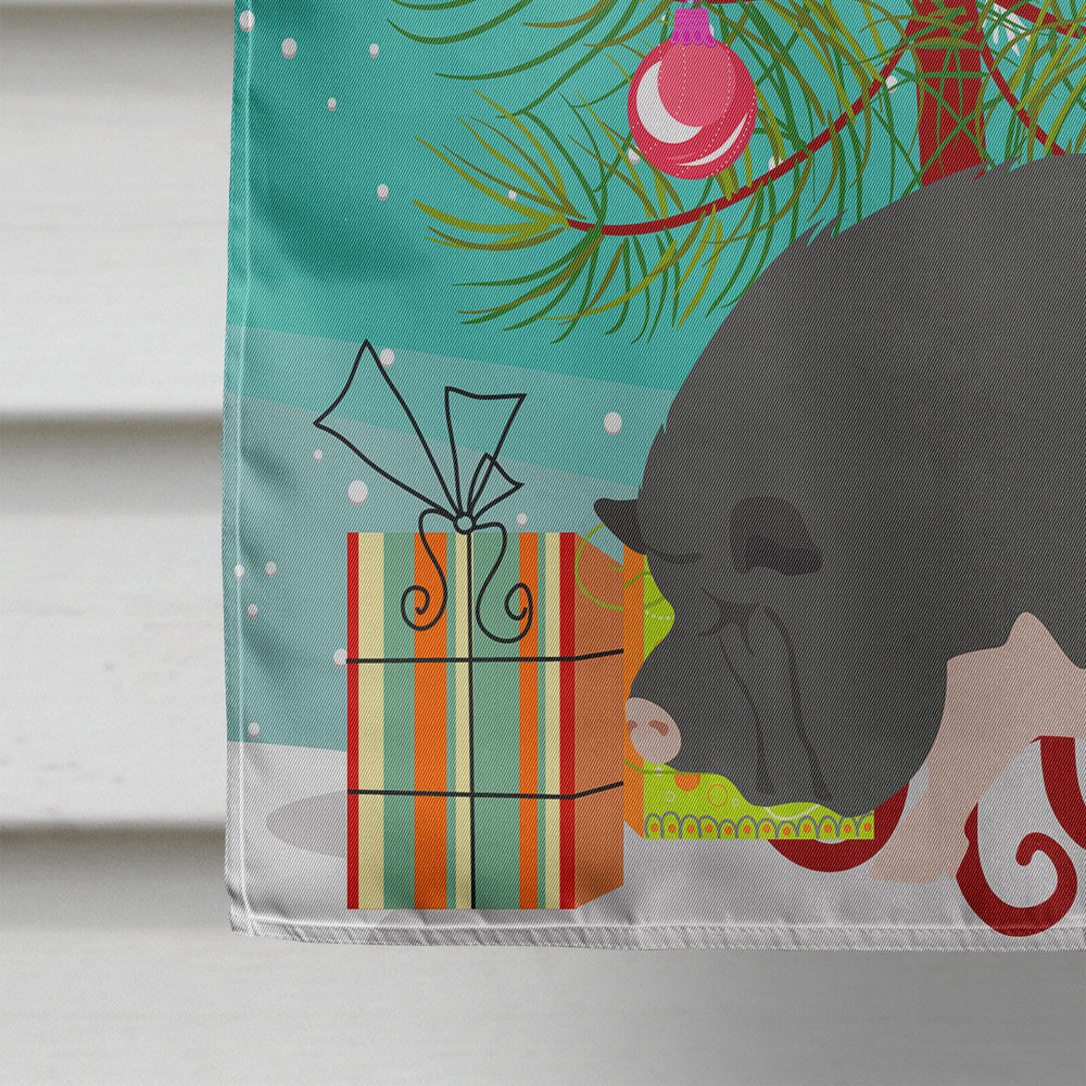 Vietnamese Pot-Bellied Pig Christmas House Flag 28x40 Porch Sleeve Pole Decorative Outside Yard Banner Artwork Wall Hanging, Polyester