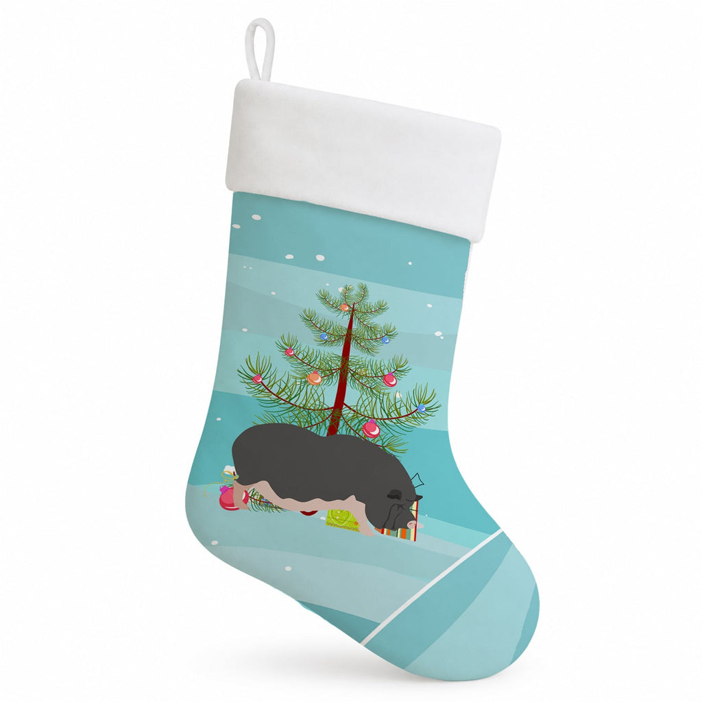Vietnamese Pot-Bellied Pig Christmas Holiday Stocking Double-Sided Print, Polyester Suede,11x18, Made in USA