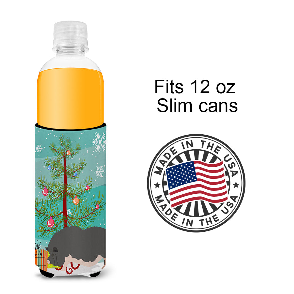 Vietnamese Pot-Bellied Pig Christmas Slim Can Hugger , Insulated Foam Hugger for 12 oz Slim Cans, Beer Bottles & Water Bottles, Printed in USA