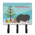 Vietnamese Pot-Bellied Pig Christmas Leash or Key Holder Wall Hooks, Coat Rack Wall Mount, for Hanging Keys, Towels, Aprons, Leashes