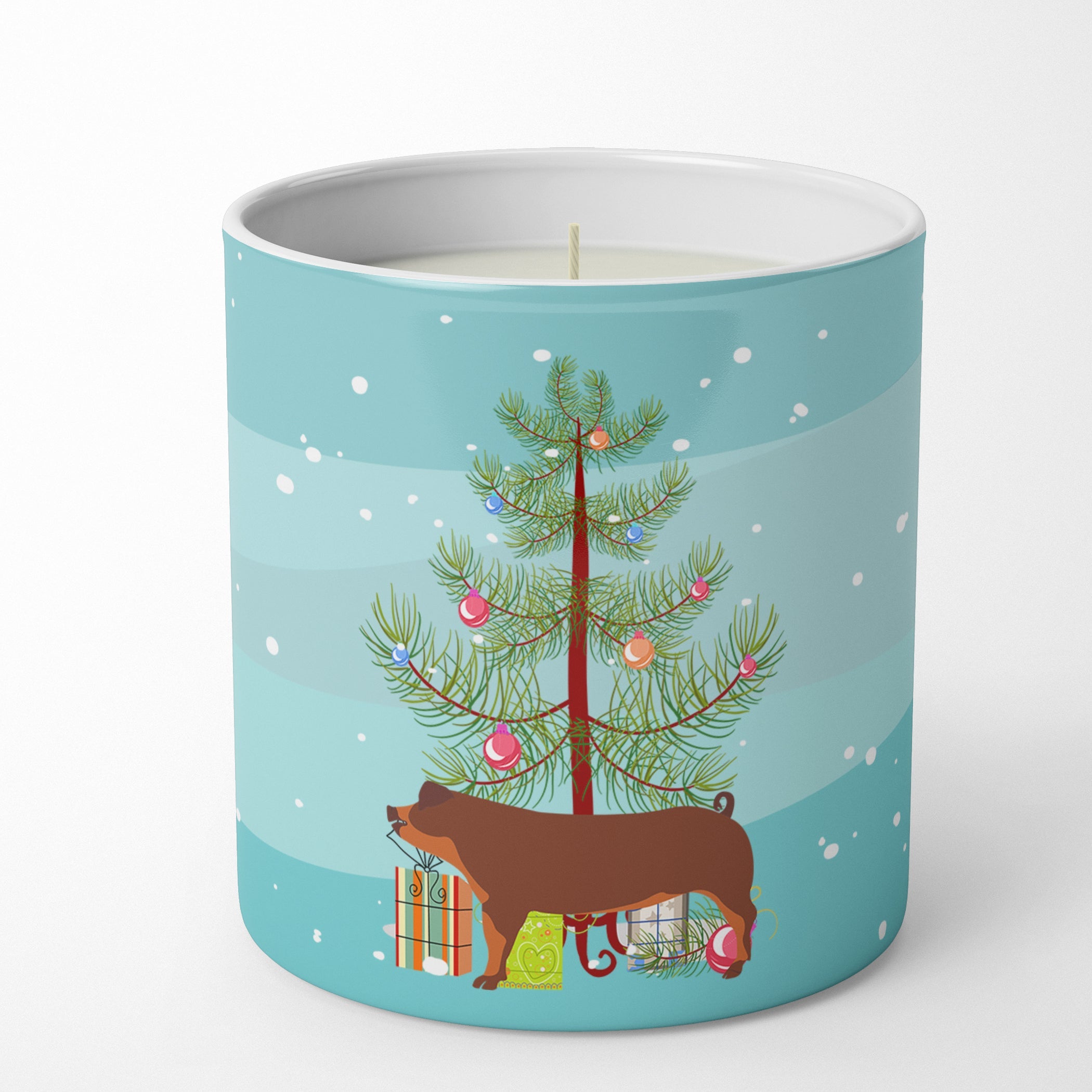 Duroc Pig Christmas Decorative Soy Candle Nature Soy Wax Essential Oil Home Decor Ideal for Bedroom Kitchen Bath Office Gift, 10 oz
