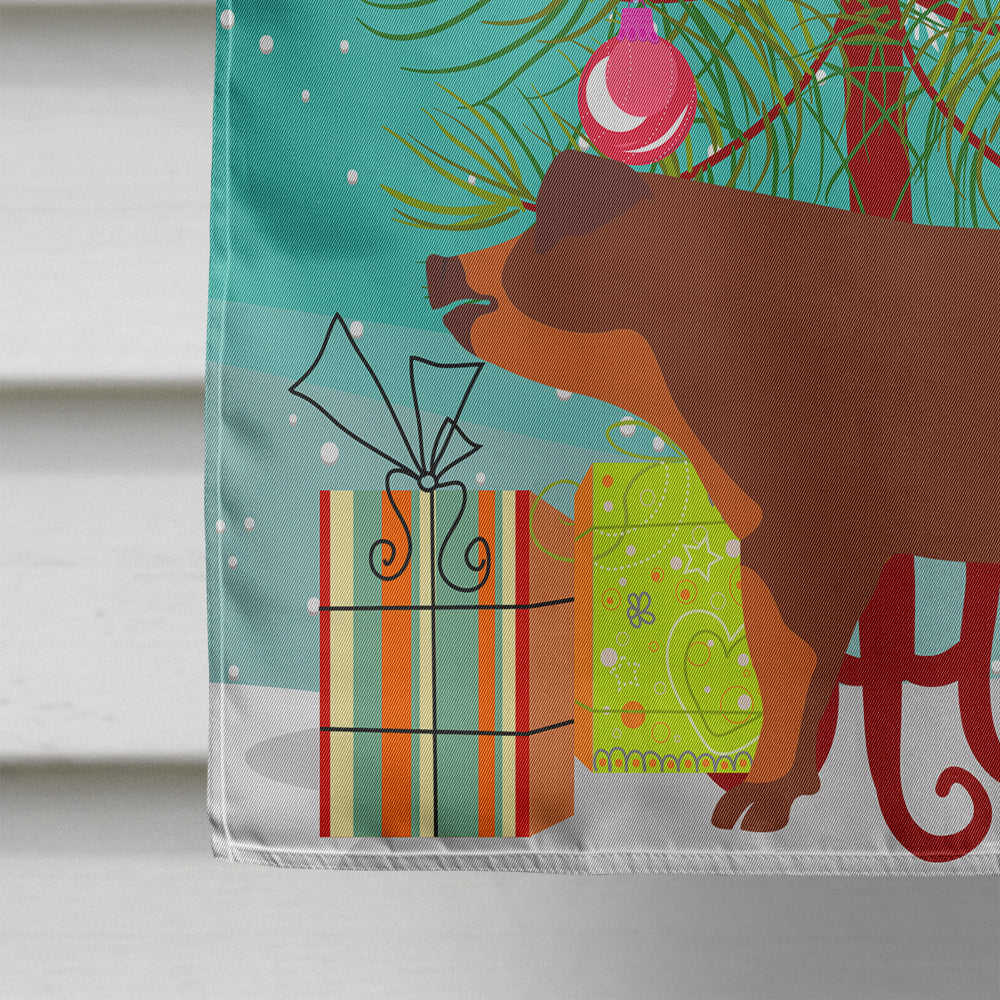 Duroc Pig Christmas House Flag 28x40 Porch Sleeve Pole Decorative Outside Yard Banner Artwork Wall Hanging, Polyester