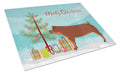 Duroc Pig Christmas Cutting Board Tempered Glass Kitchen Cutting Surface, Heat Resistant Chopping, Non-Slip Feet, Food Prep & Serving