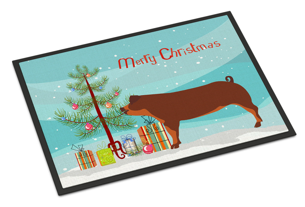 Duroc Pig Christmas Doormat Indoor Outdoor 18H X 27W Front Door Mat Rugs for Entryway, Non Slip Washable