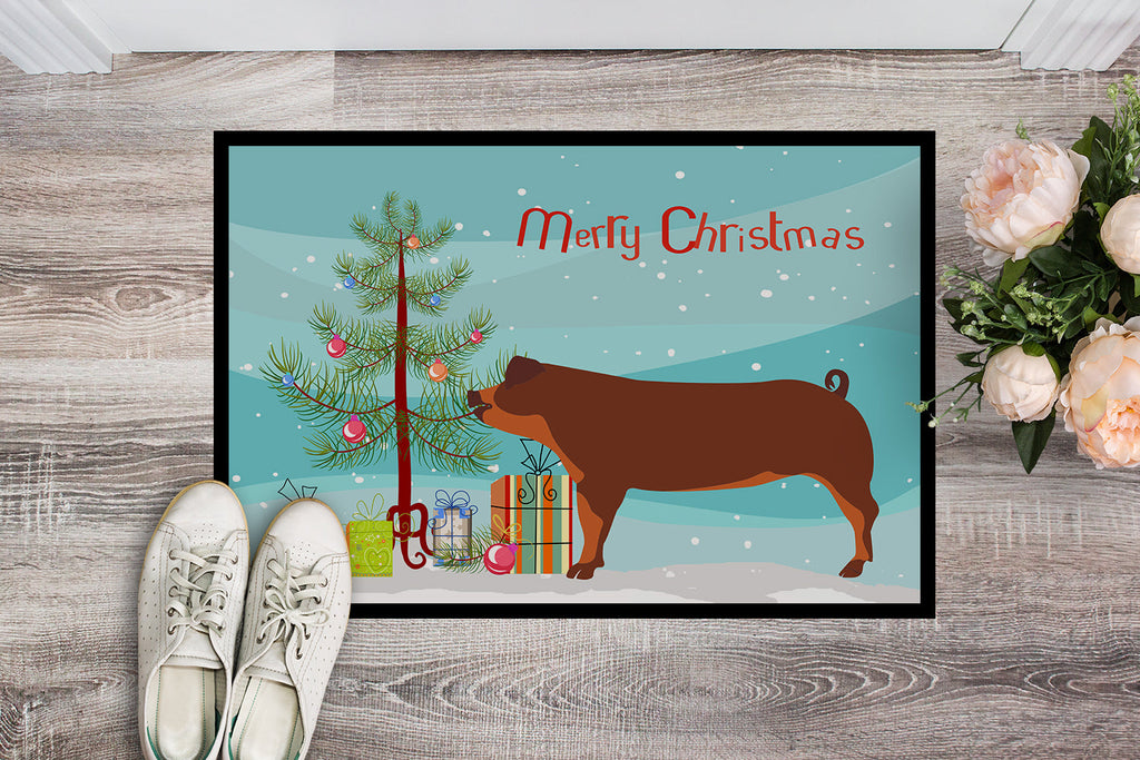 Duroc Pig Christmas Doormat Indoor Outdoor 18H X 27W Front Door Mat Rugs for Entryway, Non Slip Washable