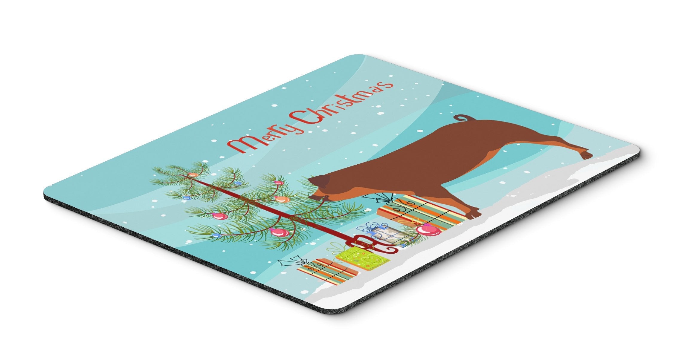 Duroc Pig Christmas Mouse Pad, Heat Resistant Trivet Hot Pad , Non Slip Rubber Desk Mat, Kitchen Counter Protector, Home Office Decor Gift