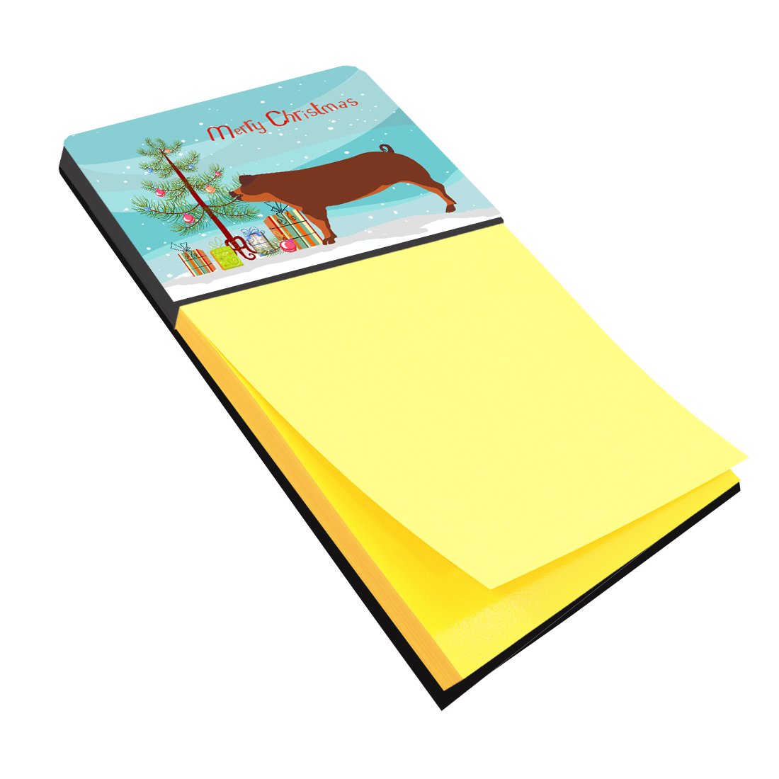 Duroc Pig Christmas Watercolor Sticky Note Holder Refillable Dispenser Desk Accessory 3x3 Pad Gift
