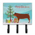 Duroc Pig Christmas Leash or Key Holder Wall Hooks, Coat Rack Wall Mount, for Hanging Keys, Towels, Aprons, Leashes