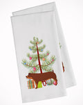 Duroc Pig Christmas Kitchen Towel Set of 2 White Dish Towels Decorative Bathroom Hand towel for Hand, Face, Hair, Yoga, Tea, Dishcloth, 19 X 28", White