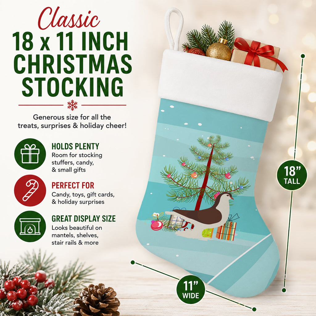 Large Pigeon Christmas Holiday Stocking Double-Sided Print, Polyester Suede,11x18, Made in USA