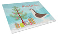 Large Pigeon Christmas Cutting Board Tempered Glass Kitchen Cutting Surface, Heat Resistant Chopping, Non-Slip Feet, Food Prep & Serving
