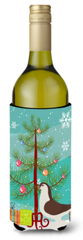 Large Pigeon Christmas Wine Bottle Hugger Gift Sleeve for Standard 750 ml Bottles, Insulated Reusable Also Fits Mini Shot & Pint Bottles