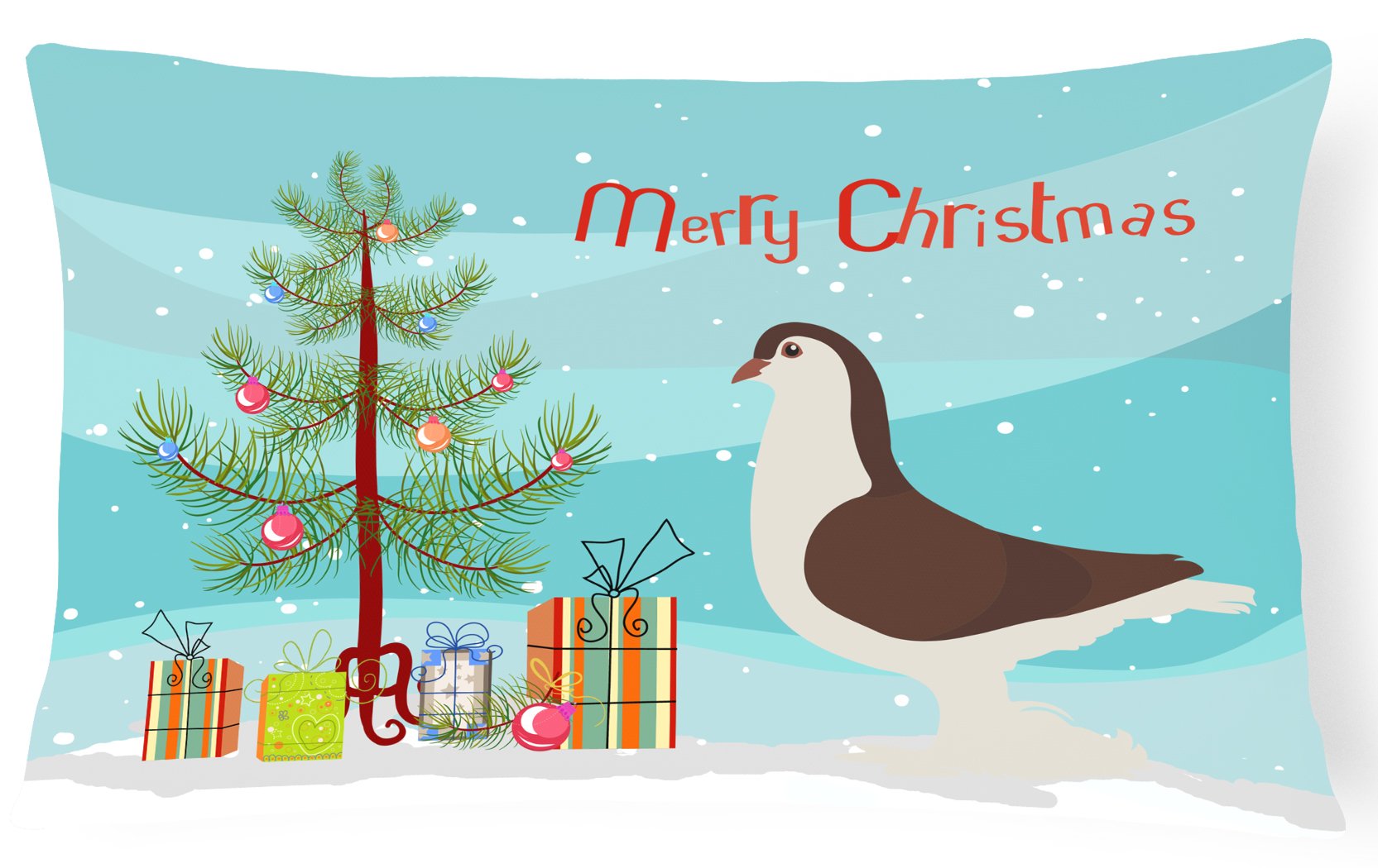 Large Pigeon Christmas Decorative Throw Pillow 12x16 Indoor Outdoor Accent Cushion, Fabric Cover with Insert for Sofa, Bed, Porch & Living Room