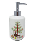 Large Pigeon Christmas Ceramic Soap Dispenser , Empty Refillable Hand Soap Pump Bottle for Bathroom Kitchen