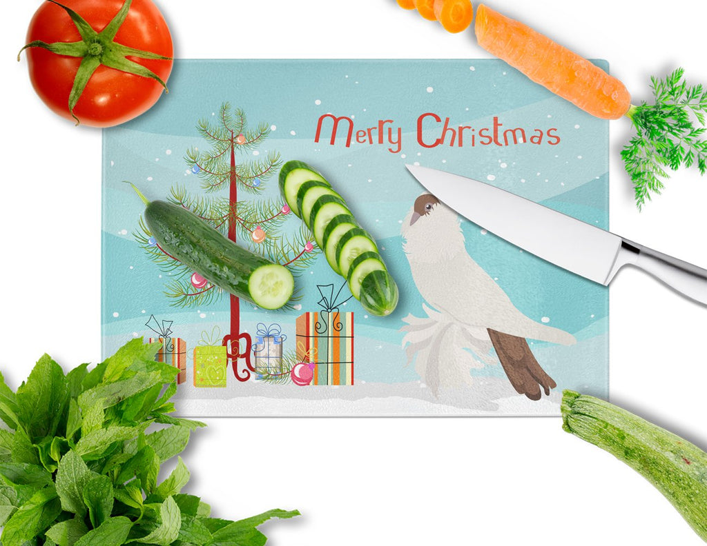 German Helmet Pigeon Christmas Cutting Board Tempered Glass Kitchen Cutting Surface, Heat Resistant Chopping, Non-Slip Feet, Food Prep & Serving