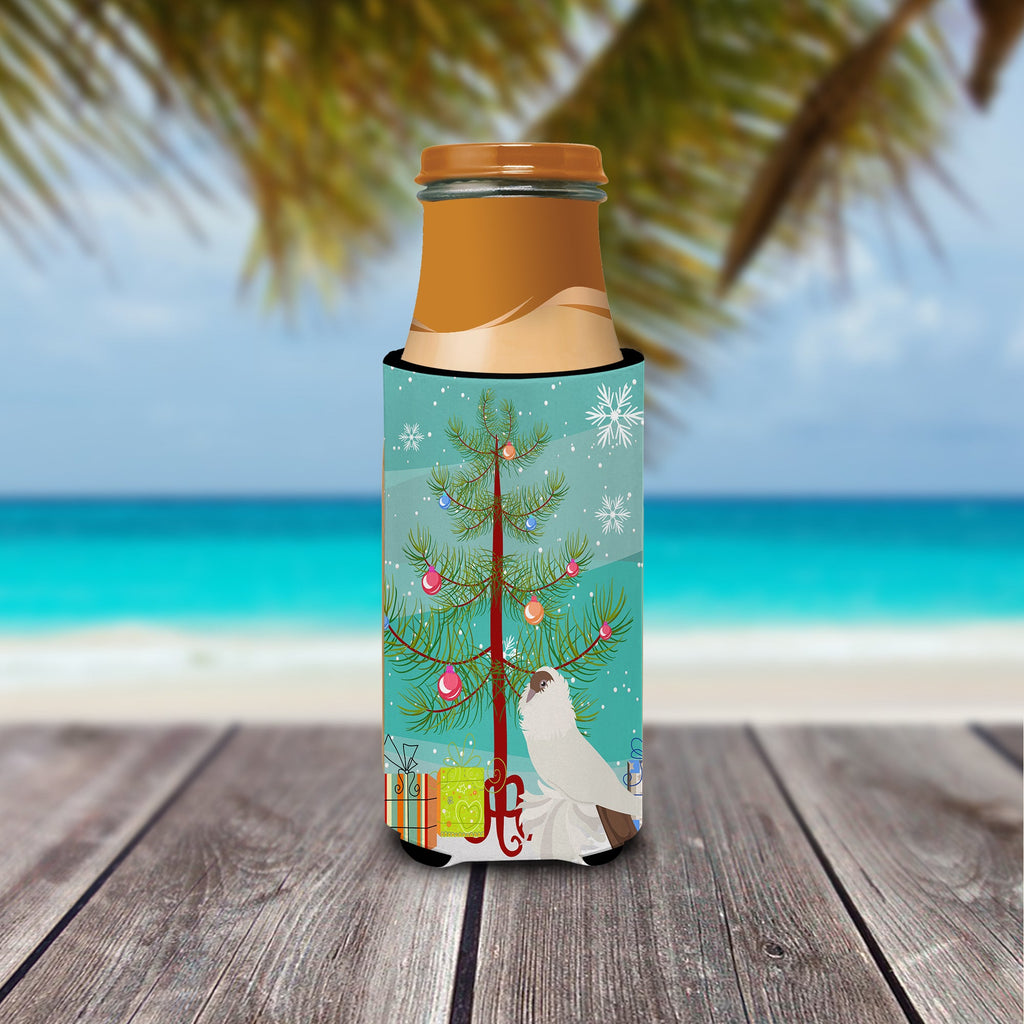 German Helmet Pigeon Christmas Slim Can Hugger , Insulated Foam Hugger for 12 oz Slim Cans, Beer Bottles & Water Bottles, Printed in USA