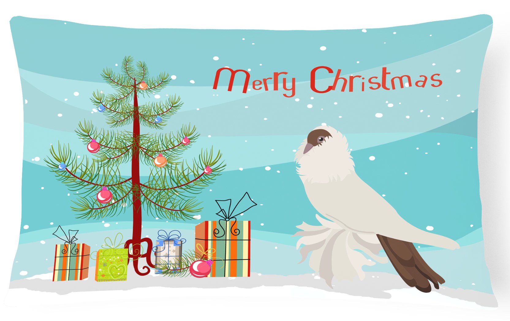 German Helmet Pigeon Christmas Decorative Throw Pillow 12x16 Indoor Outdoor Accent Cushion, Fabric Cover with Insert for Sofa, Bed, Porch & Living Room