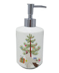 German Helmet Pigeon Christmas Ceramic Soap Dispenser , Empty Refillable Hand Soap Pump Bottle for Bathroom Kitchen