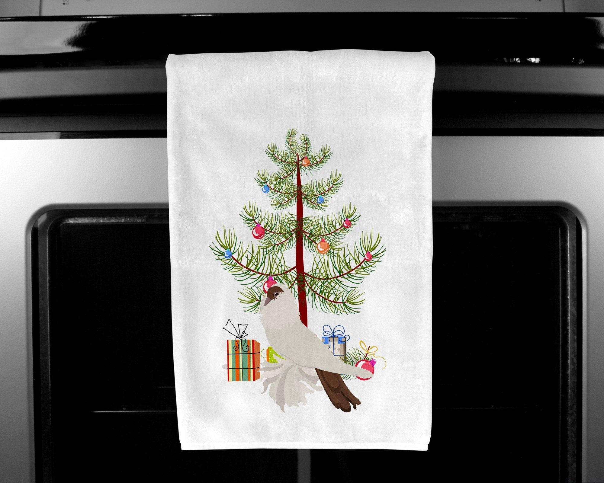 German Helmet Pigeon Christmas Kitchen Towel Set of 2 White Dish Towels Decorative Bathroom Hand towel for Hand, Face, Hair, Yoga, Tea, Dishcloth, 19 X 28", White