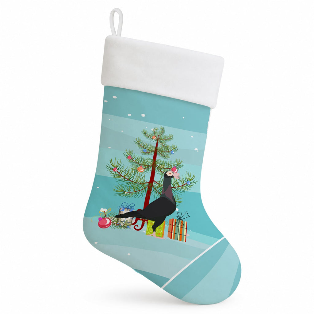 English Carrier Pigeon Christmas Holiday Stocking Double-Sided Print, Polyester Suede,11x18, Made in USA