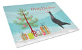 English Carrier Pigeon Christmas Cutting Board Tempered Glass Kitchen Cutting Surface, Heat Resistant Chopping, Non-Slip Feet, Food Prep & Serving