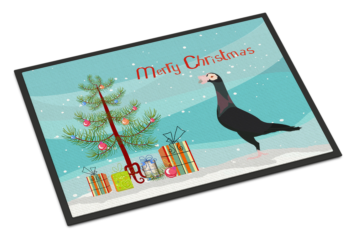 English Carrier Pigeon Christmas Doormat Indoor Outdoor 18H X 27W Front Door Mat Rugs for Entryway, Non Slip Washable
