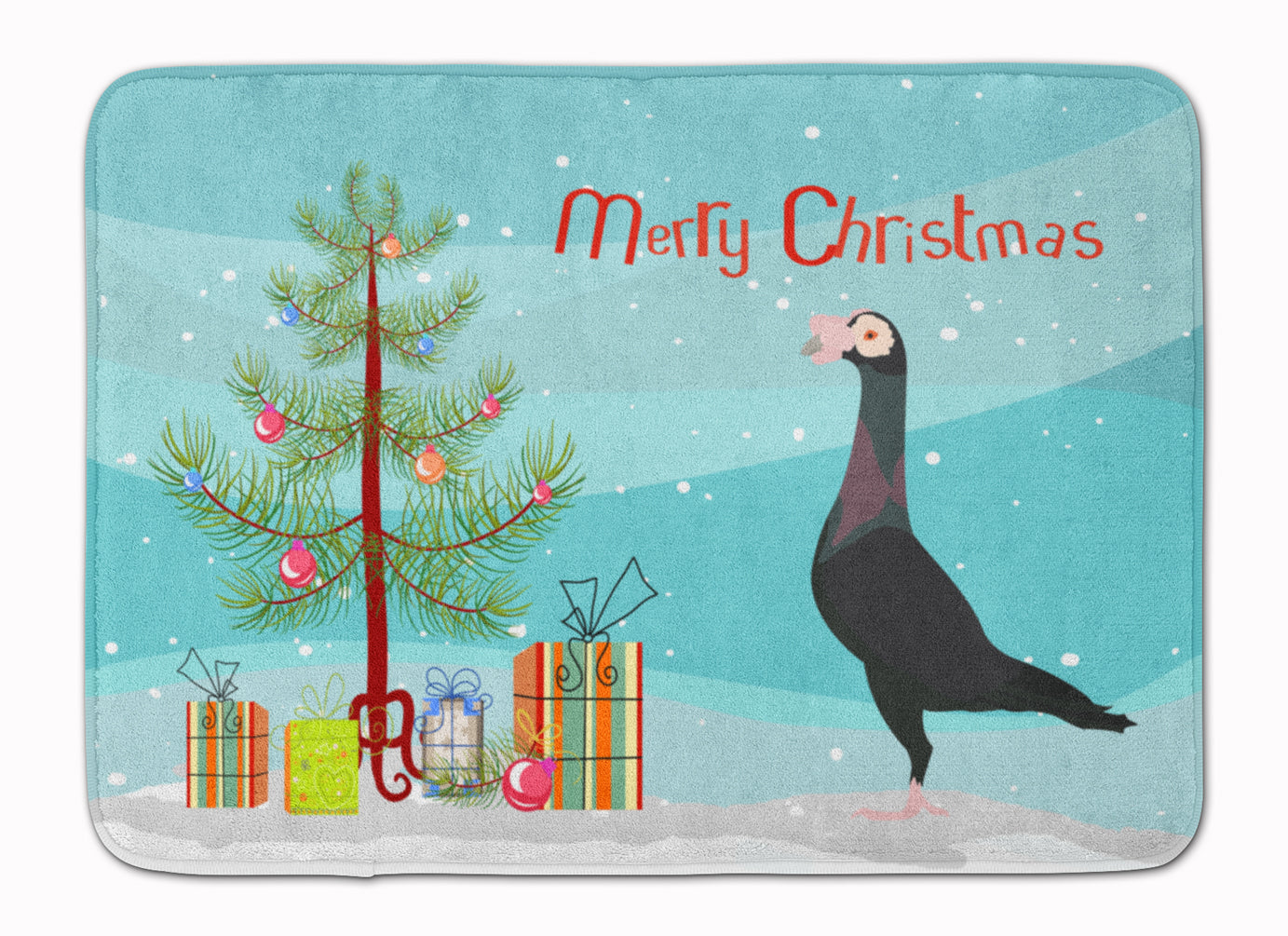 English Carrier Pigeon Christmas Memory Foam Kitchen Mat Machine Washable Anti-Fatigue Cushion Comfort Bath or Kitchen Rug