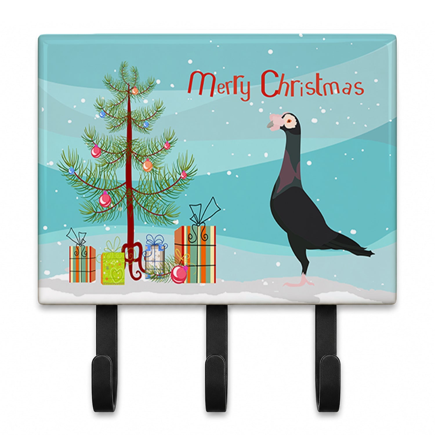 English Carrier Pigeon Christmas Leash or Key Holder Wall Hooks, Coat Rack Wall Mount, for Hanging Keys, Towels, Aprons, Leashes
