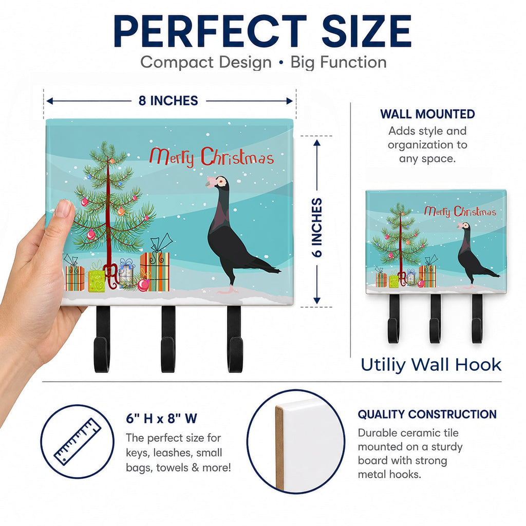 English Carrier Pigeon Christmas Leash or Key Holder Wall Hooks, Coat Rack Wall Mount, for Hanging Keys, Towels, Aprons, Leashes