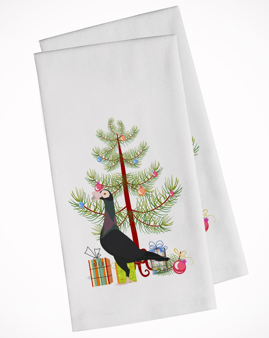 English Carrier Pigeon Christmas Kitchen Towel Set of 2 White Dish Towels Decorative Bathroom Hand towel for Hand, Face, Hair, Yoga, Tea, Dishcloth, 19 X 28", White