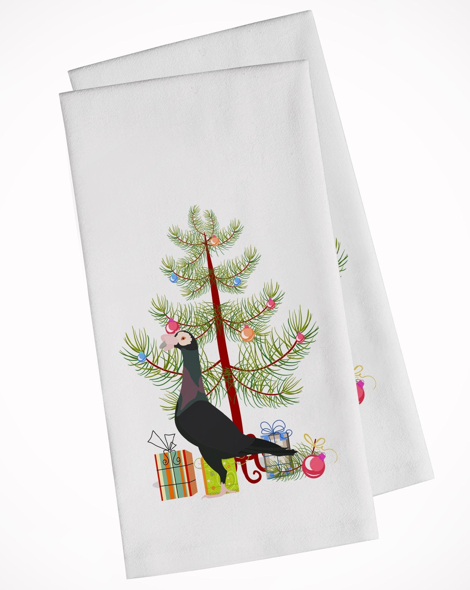 English Carrier Pigeon Christmas Kitchen Towel Set of 2 White Dish Towels Decorative Bathroom Hand towel for Hand, Face, Hair, Yoga, Tea, Dishcloth, 19 X 28", White