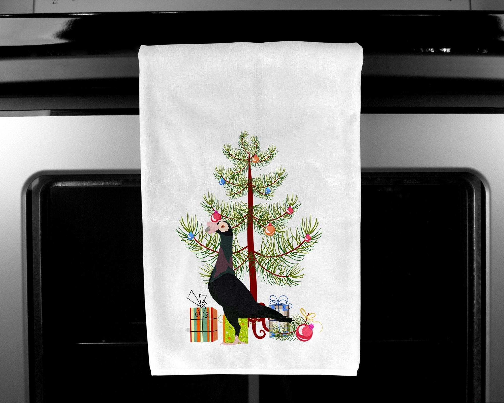 English Carrier Pigeon Christmas Kitchen Towel Set of 2 White Dish Towels Decorative Bathroom Hand towel for Hand, Face, Hair, Yoga, Tea, Dishcloth, 19 X 28", White