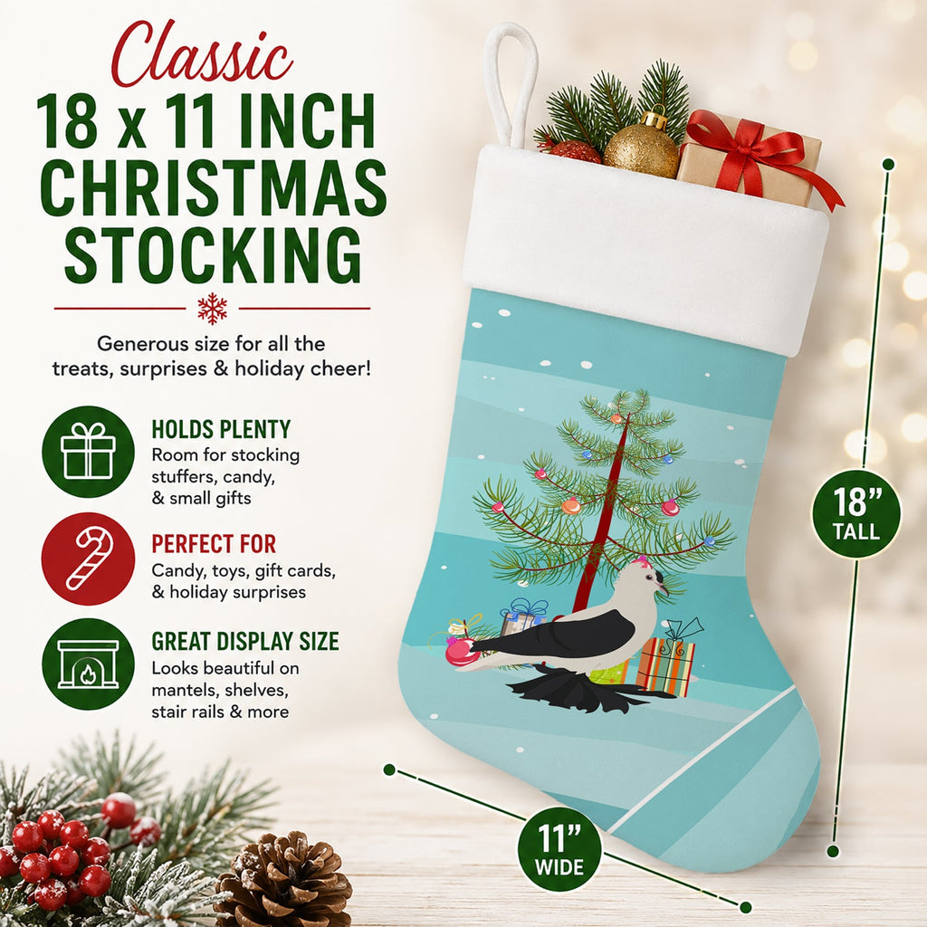 Saxon Fairy Swallow Pigeon Christmas Holiday Stocking Double-Sided Print, Polyester Suede,11x18, Made in USA