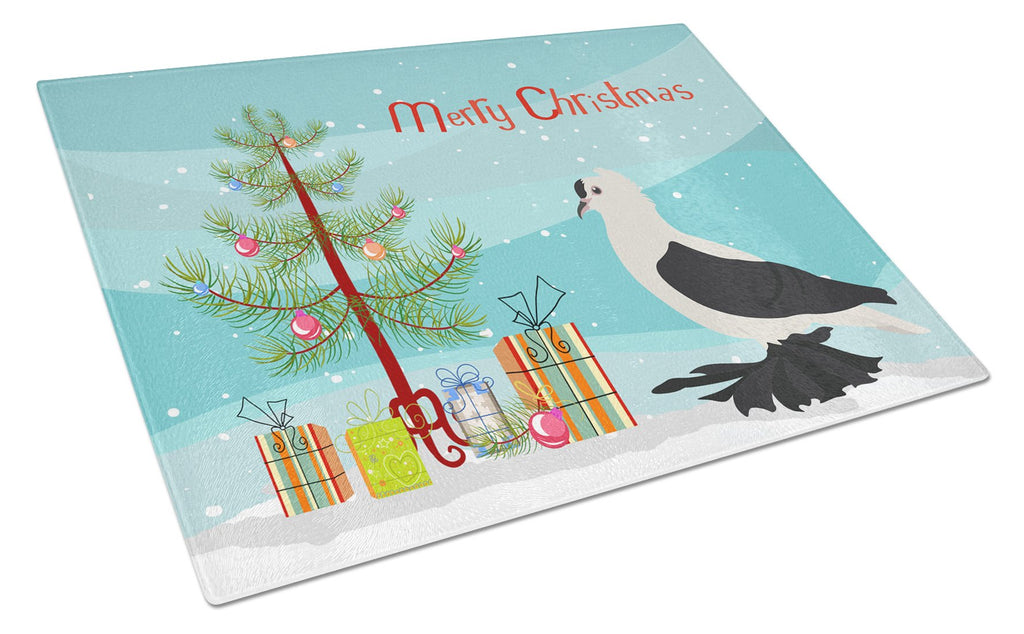 Saxon Fairy Swallow Pigeon Christmas Cutting Board Tempered Glass Kitchen Cutting Surface, Heat Resistant Chopping, Non-Slip Feet, Food Prep & Serving