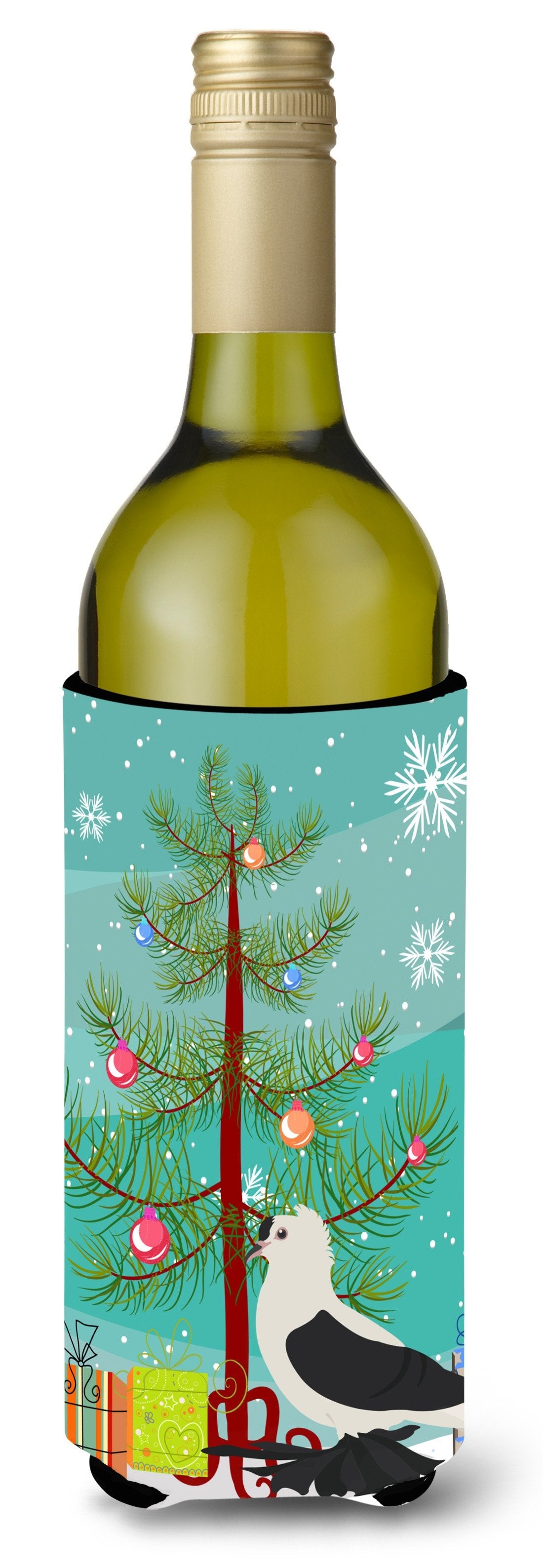Saxon Fairy Swallow Pigeon Christmas Wine Bottle Hugger Gift Sleeve for Standard 750 ml Bottles, Insulated Reusable Also Fits Mini Shot & Pint Bottles