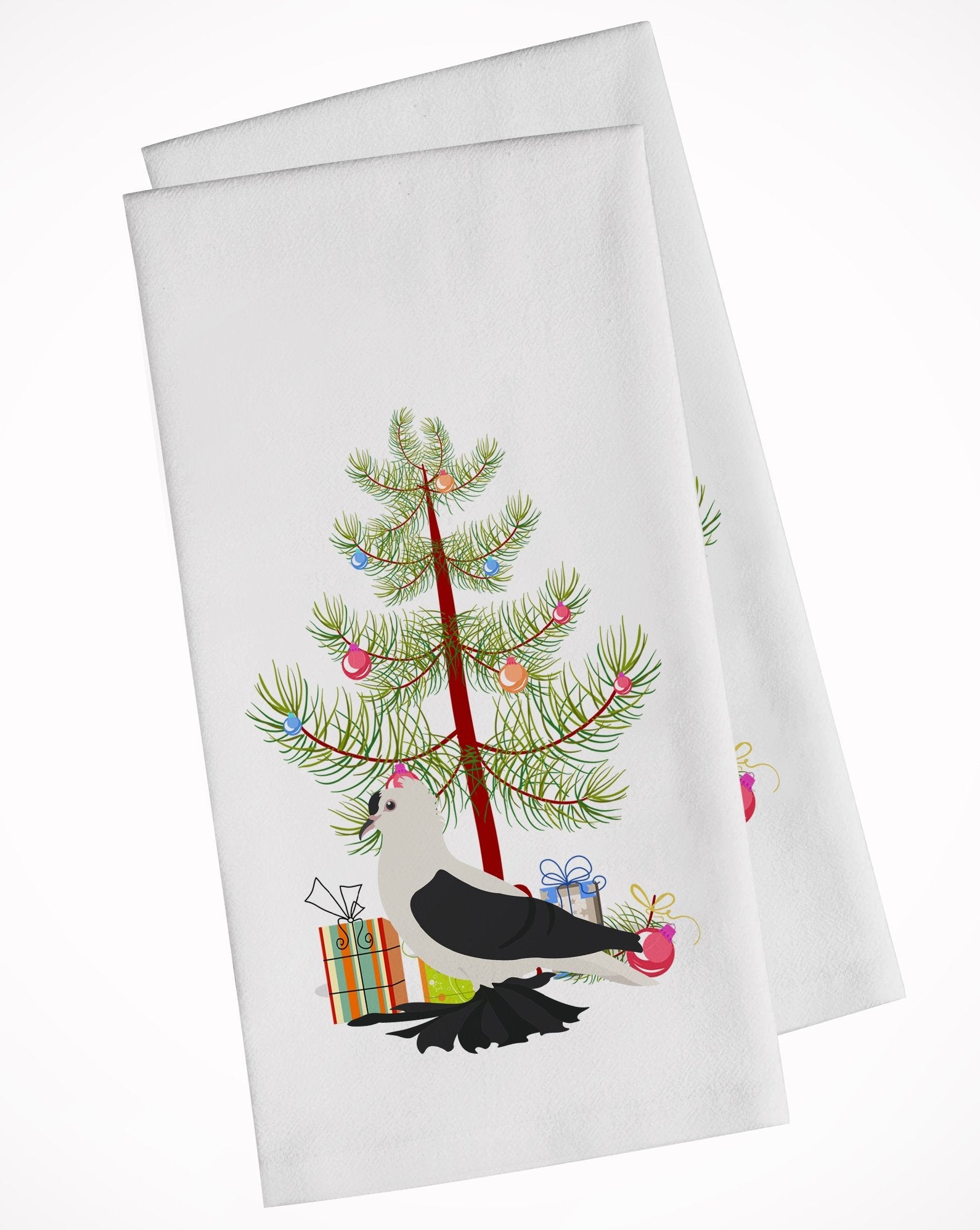 Saxon Fairy Swallow Pigeon Christmas Kitchen Towel Set of 2 White Dish Towels Decorative Bathroom Hand towel for Hand, Face, Hair, Yoga, Tea, Dishcloth, 19 X 28", White