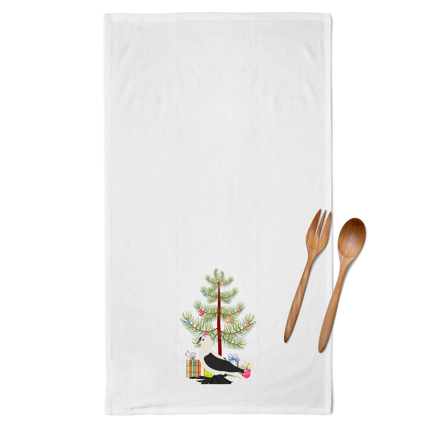 Saxon Fairy Swallow Pigeon Christmas Kitchen Towel Set of 2 White Dish Towels Decorative Bathroom Hand towel for Hand, Face, Hair, Yoga, Tea, Dishcloth, 19 X 28", White