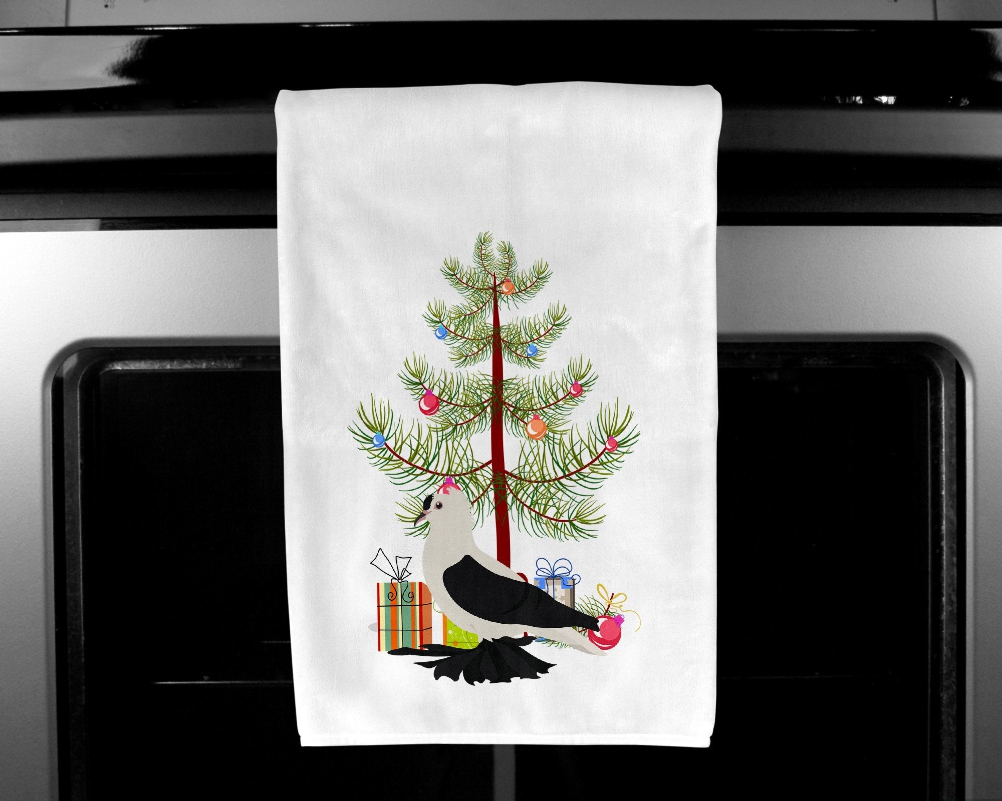 Saxon Fairy Swallow Pigeon Christmas Kitchen Towel Set of 2 White Dish Towels Decorative Bathroom Hand towel for Hand, Face, Hair, Yoga, Tea, Dishcloth, 19 X 28", White